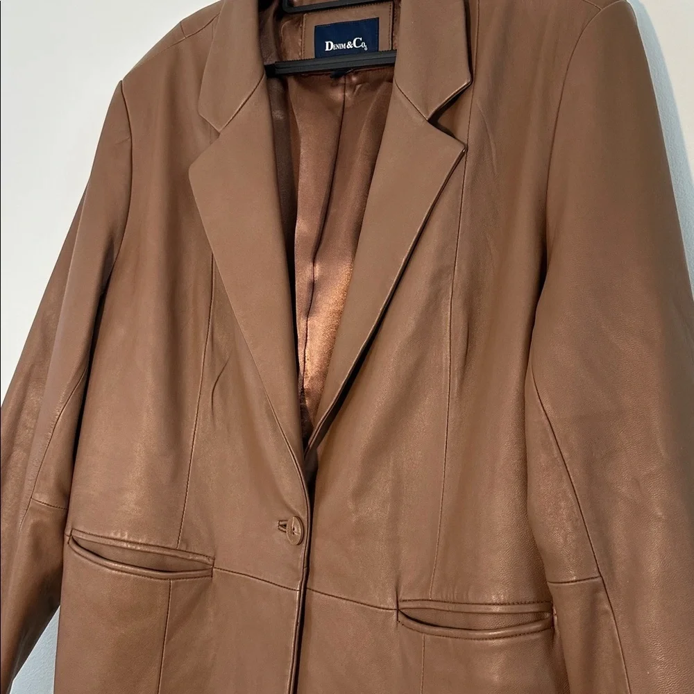 Vintage Brown Leather Blazer - Picture 3 of 10